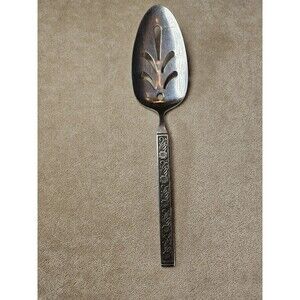 Vintage Gold Standard Night Blossom Stainless Steel Large Serving Slotted Spoon